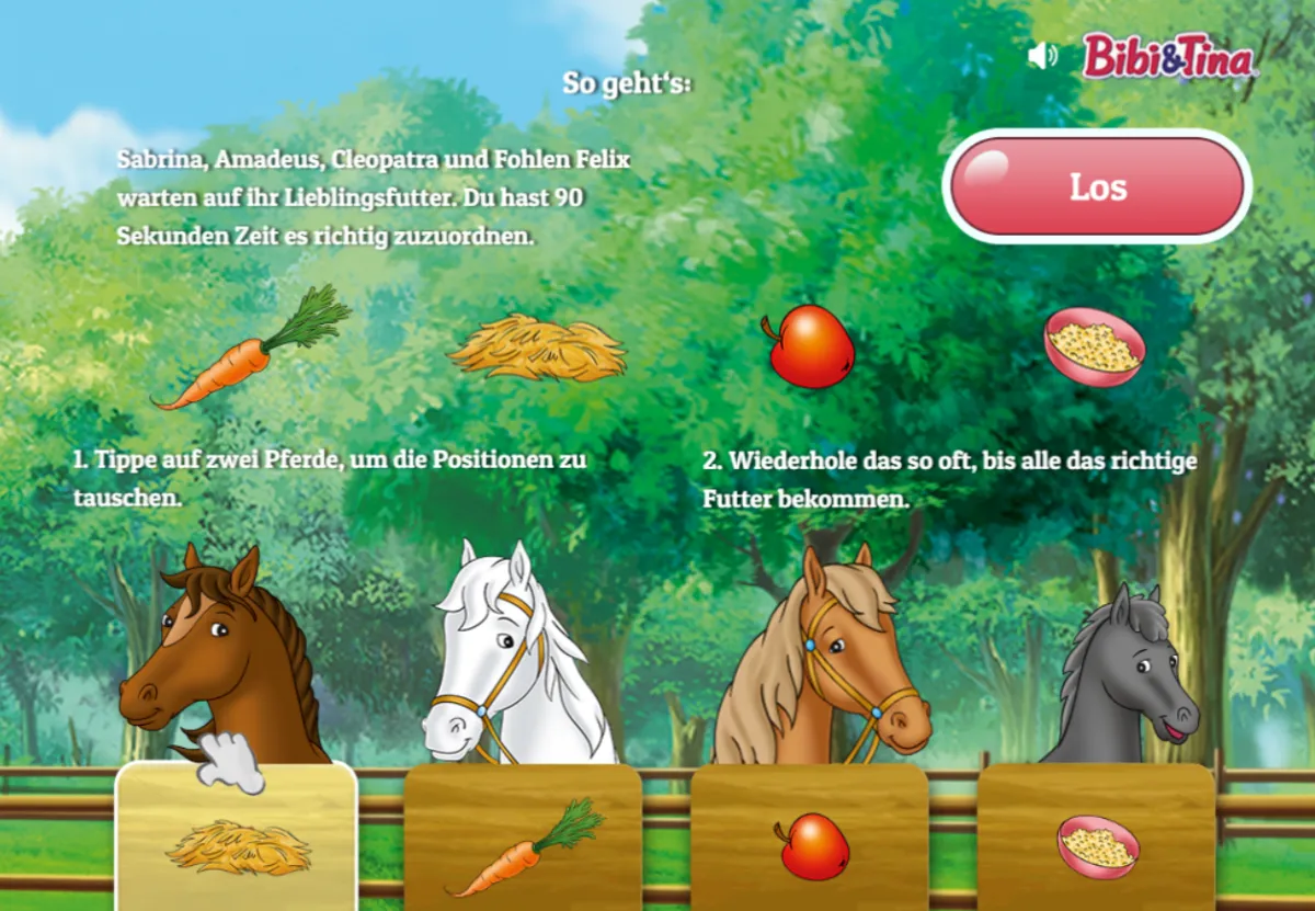 Spiele für Kinder ohne Anmeldung und gratis Bibi & Tina